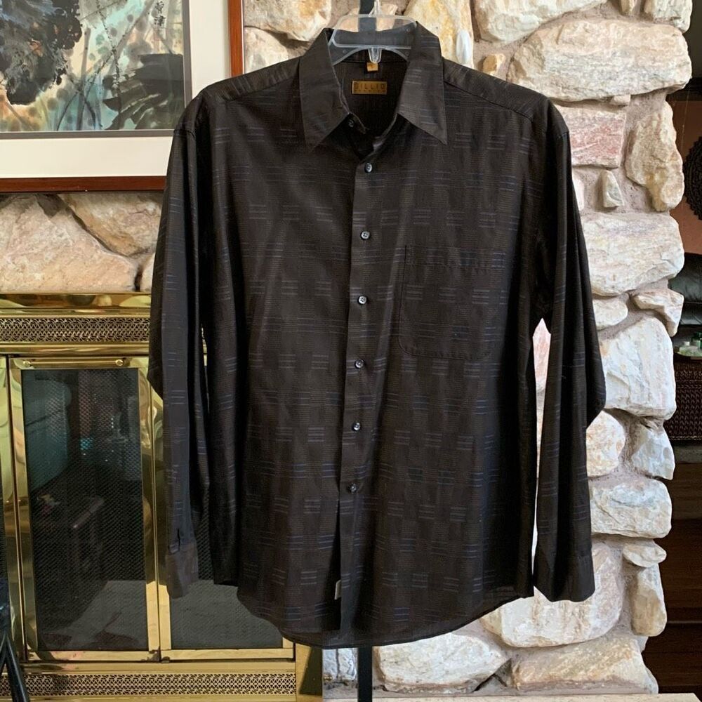 Gillio men’s patterned  button down long sleeve shirt